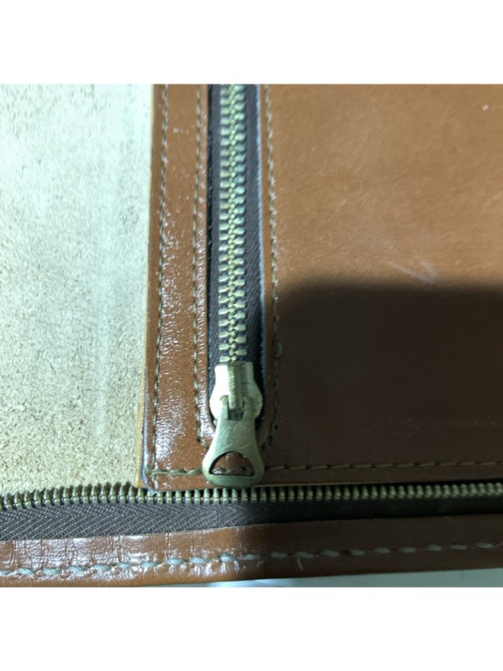 VTG Brown Top Grain Leather Folder Portfolio Document Holder Zip 15” X 11” - Picture 15 of 16